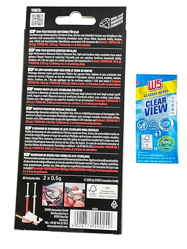 Miniatura 4 de Polywatch Pasta de pulido de cristal de vidrio para reloj con limpiador de toallitas W5