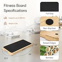 Vista 2 de StrongTek Resistance Band Training Platform, Heavy-Duty Bamboo/Wood Board for Safe & Stable Resistance Workouts, Non-Slip, 1000 lbs Capacity for