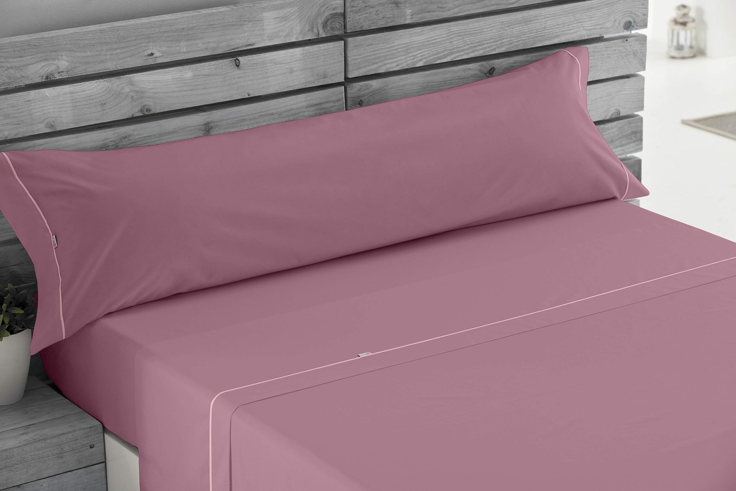 Juego de sábanas liso color cuarzo Cama de 180 (4 piezas) - 50% algodón / 50% poliéster - 144 hilos. Gramage: 115