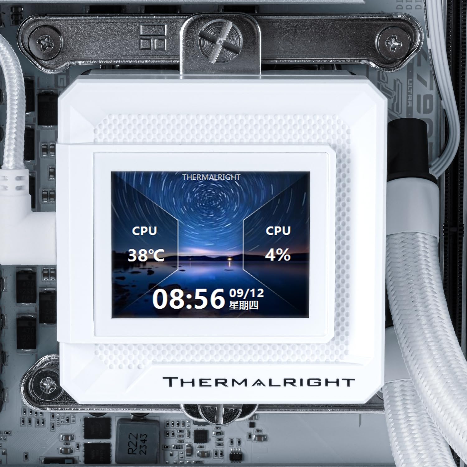 Thermalright FW360 SE ARGB Bianco CPU AIO Liquid Cooler per desktop - Ventole PWM 2000RPM, con schermo LCD da 2", per AM4/AM5 e Intel LGA115X/1200/1700/1851