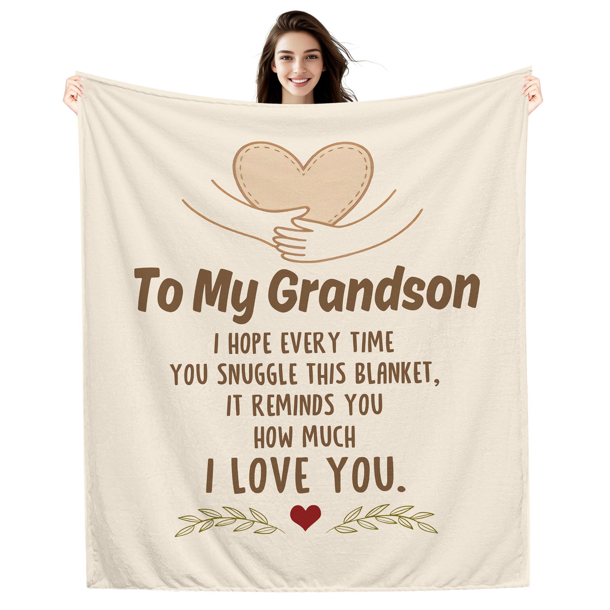 Amorea To My Grandson I hope every time you snuggle this blanket it reminds you how much I love you Blanket for Grandson Birthday Graduation