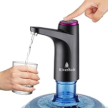 RiverSoft AWD-BL-1 Automatic Water Dispenser for 20 Litre Bottle Can (Black, Food Grade, 4W, 1200 mAh Battery)
