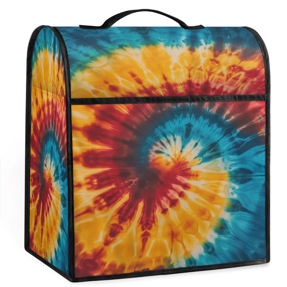 Sabokido Swirl Tie Dye Rainbow Kitchen Aid Mixer Cover Compatible with 6-8 Quart Kitchen Aid Tilt Head Bowl Lift Stand Mixer Cover with Pockets and Handle Dust Cover Accessories