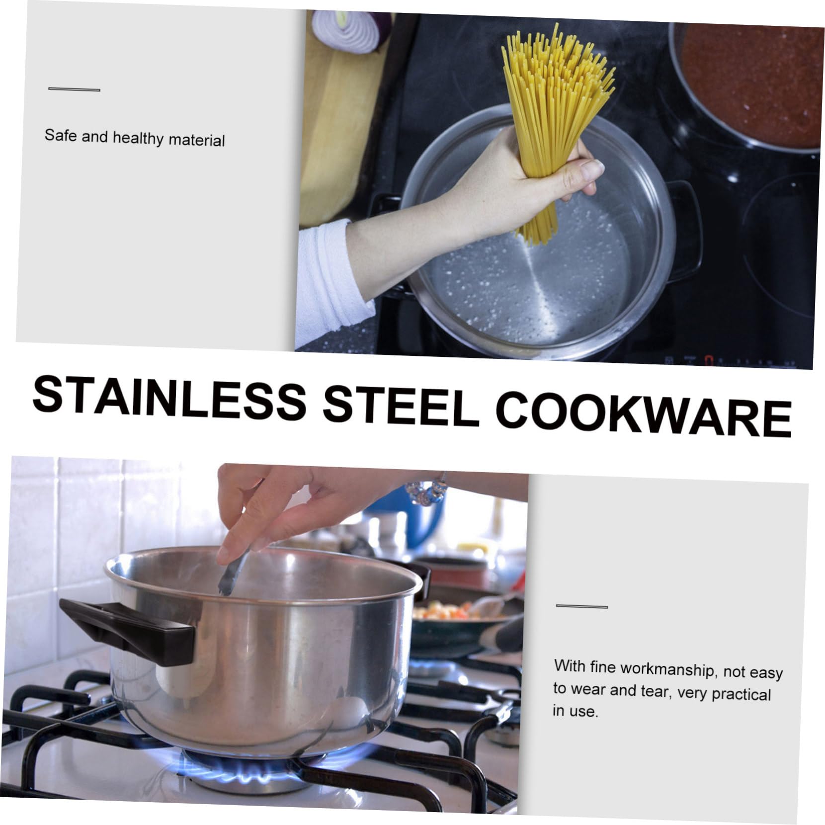 ARTIBETTER Pentola per Pasta in Acciaio Inox Coperchio, Resistente alle Alte Temperature, Antiaderente e Pratica per Cottura Rapida degli Spaghetti