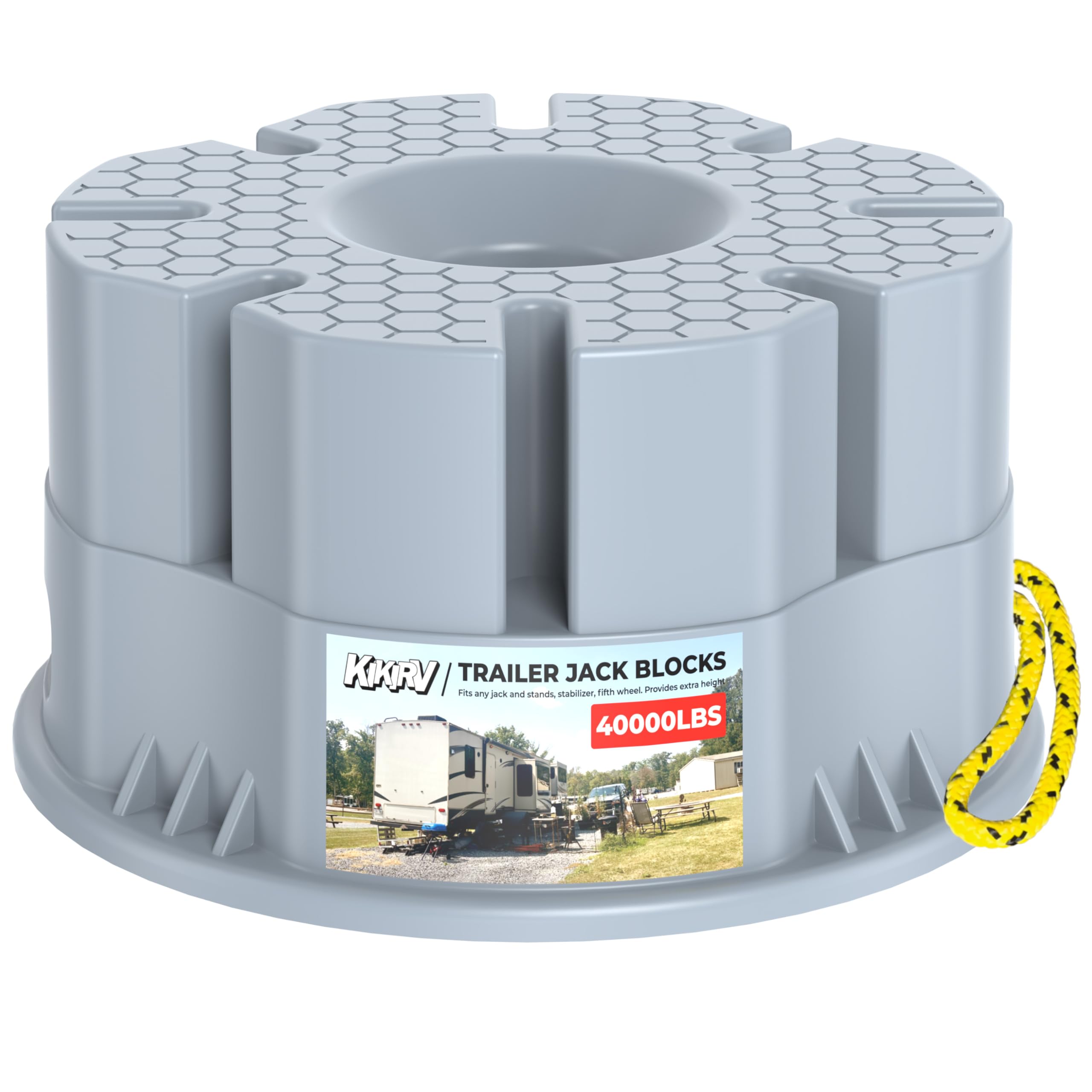 Blok podnośnika przyczepy 18 kg, do przyczep podróżnych, podnośnik językowy, 5. kółka, stabilizator nożycowy, 1 szt