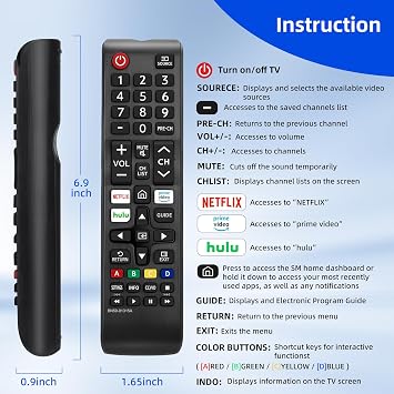 (3 Pack) Universal Replacement for Samsung Smart TV Remote Control BN59