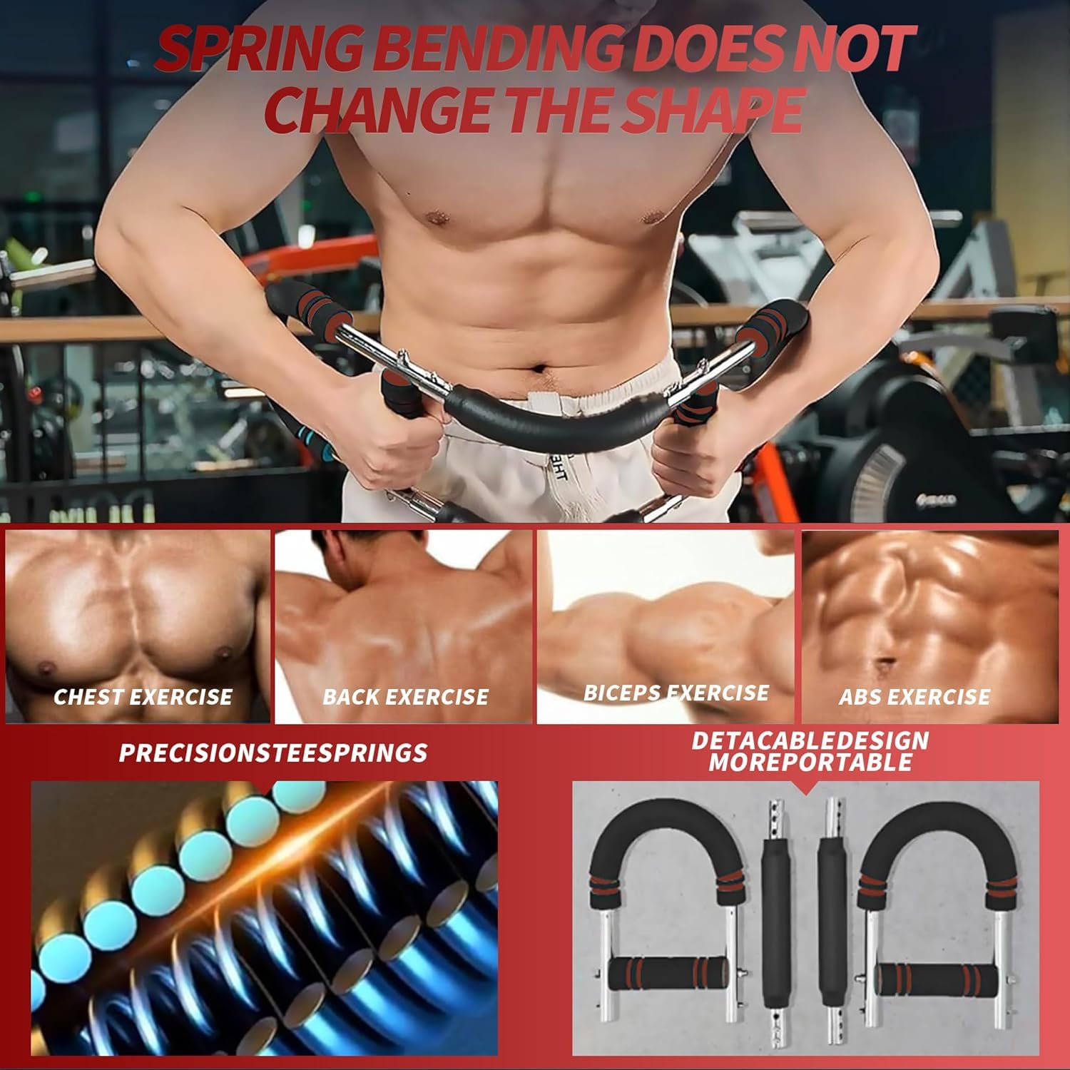 Mr Sculpt Gorilla Bar - Attrezzatura per allenare braccia, a forma di U, 30-50 kg, per allenare il seno e l'avambraccio, Power Twister, per l'allenamento dei muscoli pettorali, per uomini e donne
