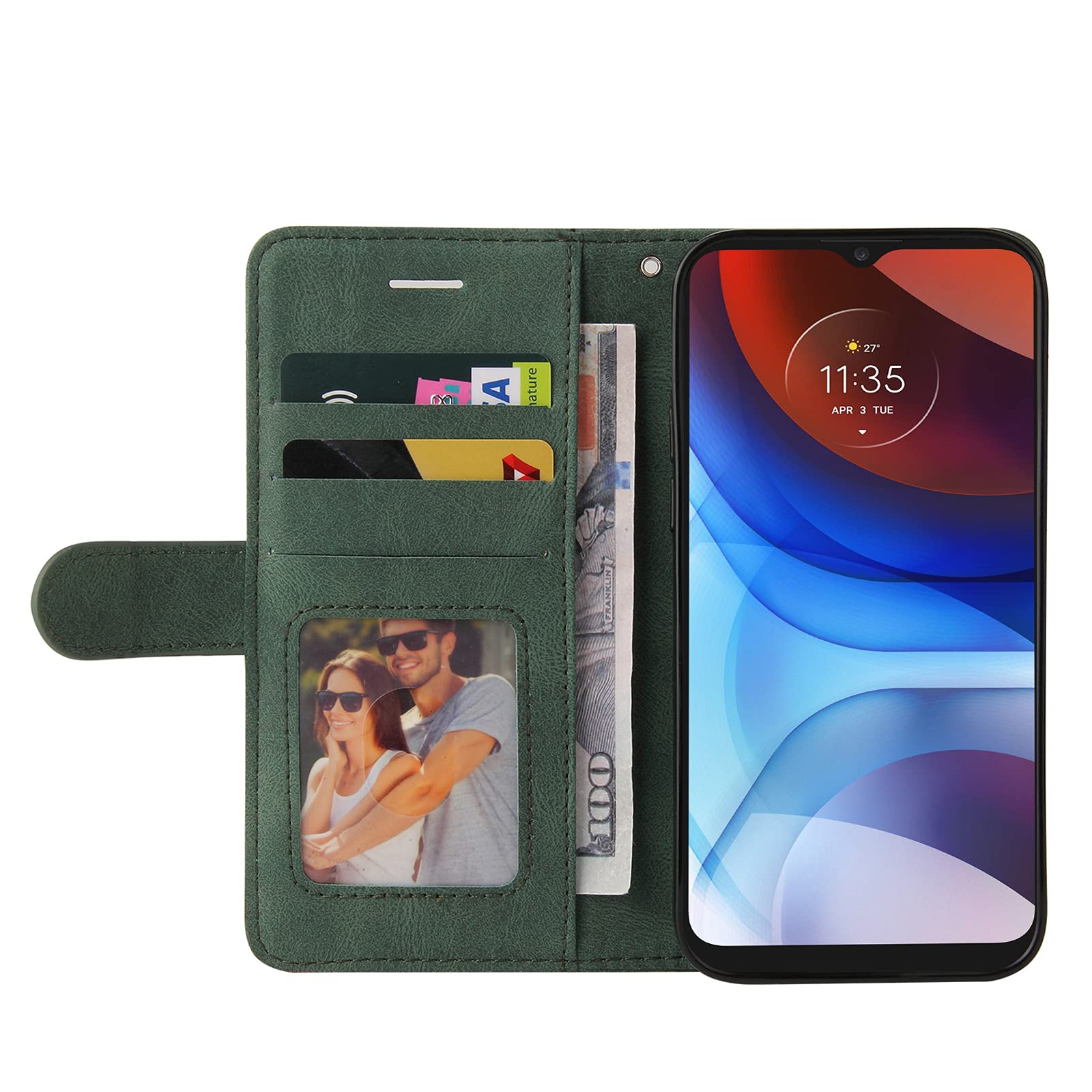 Verco Custodia Portafoglio In PU Per Motorola Moto E7 Power – Cover Flip Con Tasche Per Carte, Supporto Orizzontale, Chiusura Magnetica - 3