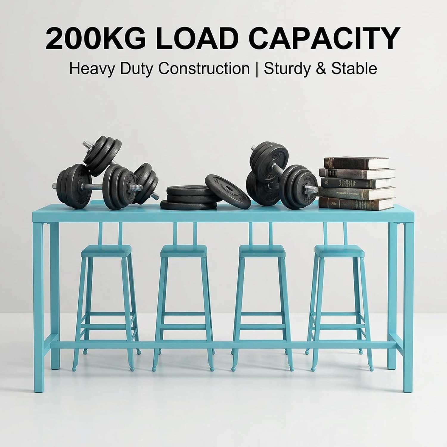 Kitchen Breakfast Bar,Bar Table,Pub Dining High Table,Breakfast Bar Table with Footrest,Metal Frame Pub Coffee Desk,Compact Design for Home Kitchen Breakfast Dining,Pub