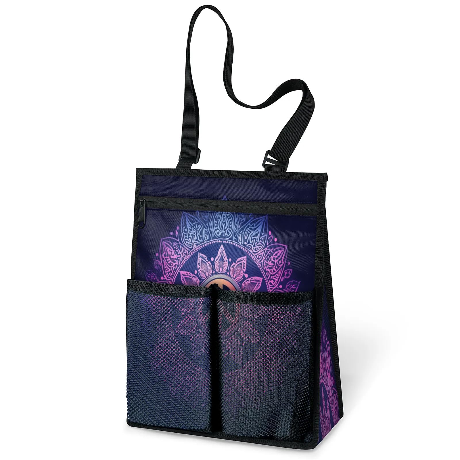 Ourtheme Peace Sign Mandala Portable Shower Bag for Travel Gym Camp Beach Tote Shower Caddy Bags Hanging Toiletry