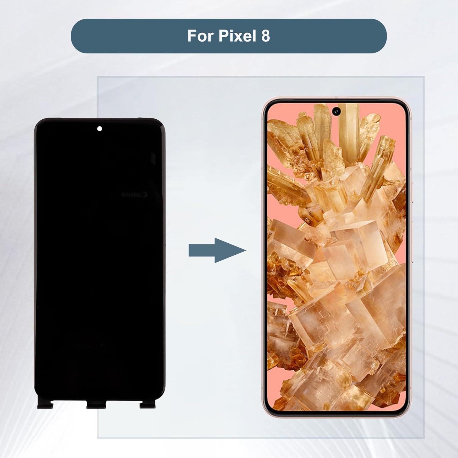 OLED Digital Display Compatible with Google Pixel 8 GKWS6 G9BQD 6.2" LCD Display Touch Screen Assembly with Tools（with Frame）(Support Fingerprint)