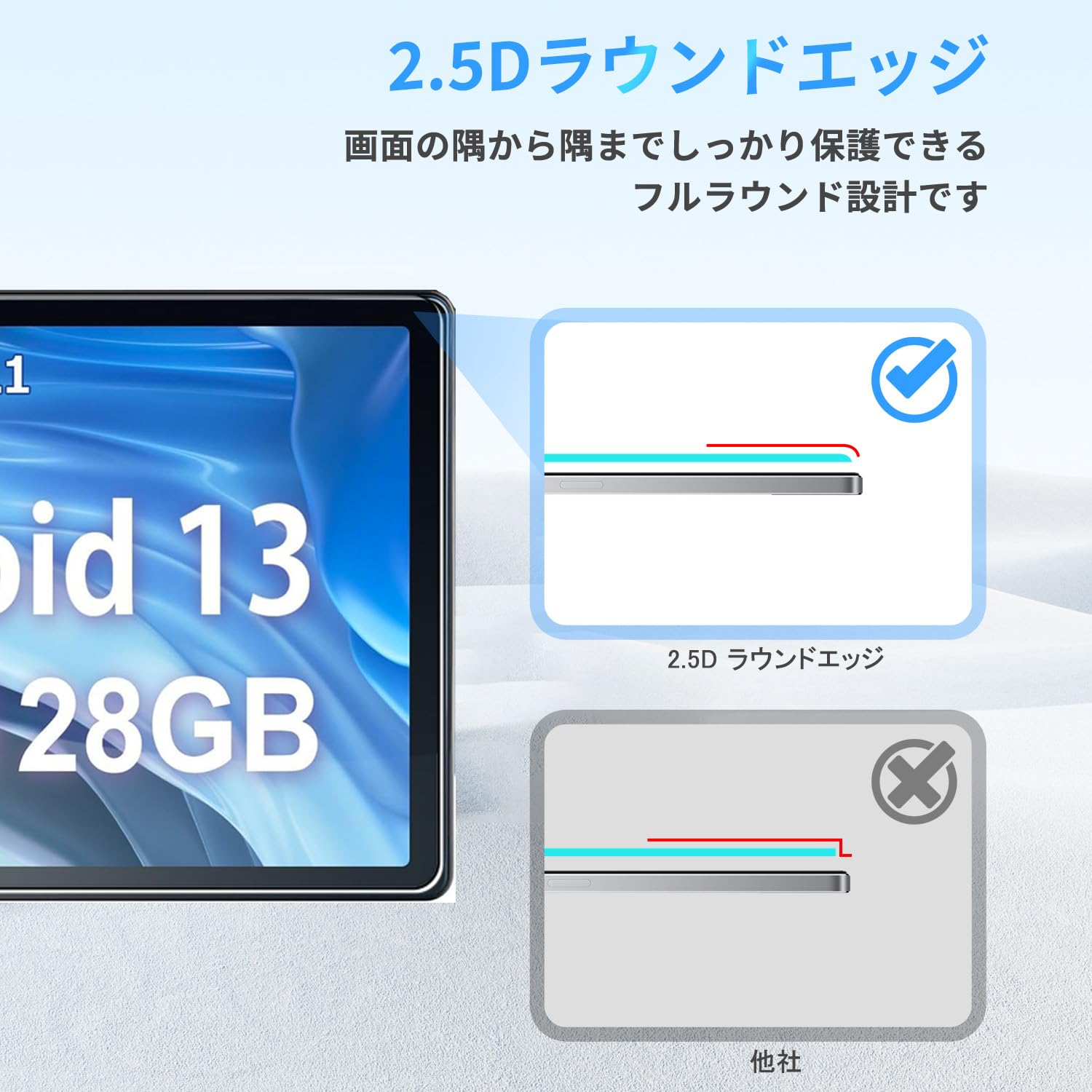 Amazon.co.jp: For HotLight タブレット/HiGrace C107/OC101 用 強化