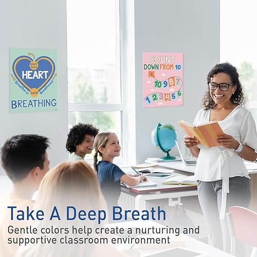 Miniatura 4 de S&O - Juego de 10 pósteres relajantes de esquina para el aula, póster de sección pacífica, artículos relajantes para niños, suministros de