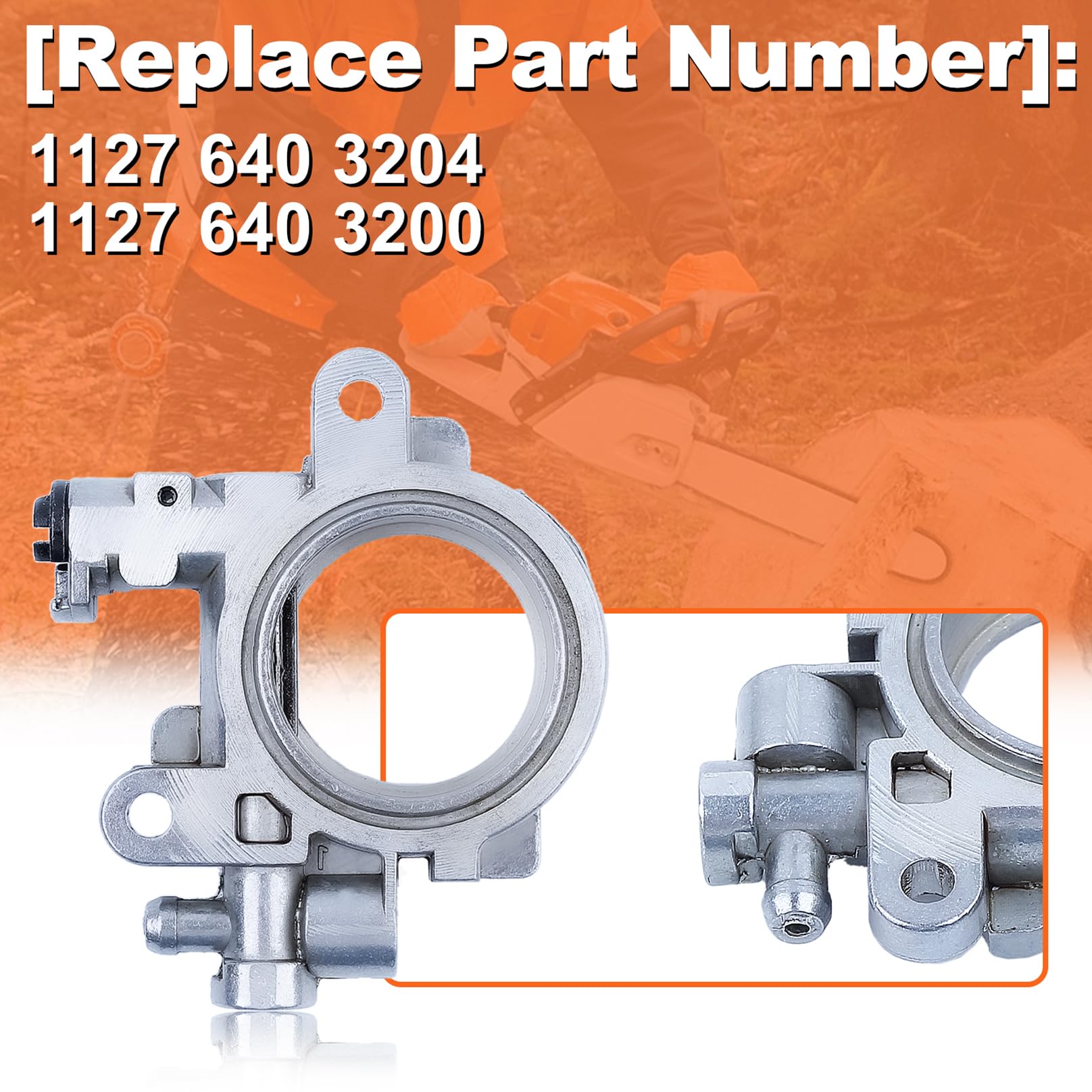 Pompa dell'olio con ingranaggio a vite senza fine per motoseghe Stihl MS290 MS390 MS310 MS311 MS391 MS390 029 039 1127 640 3204 1127 640 3200