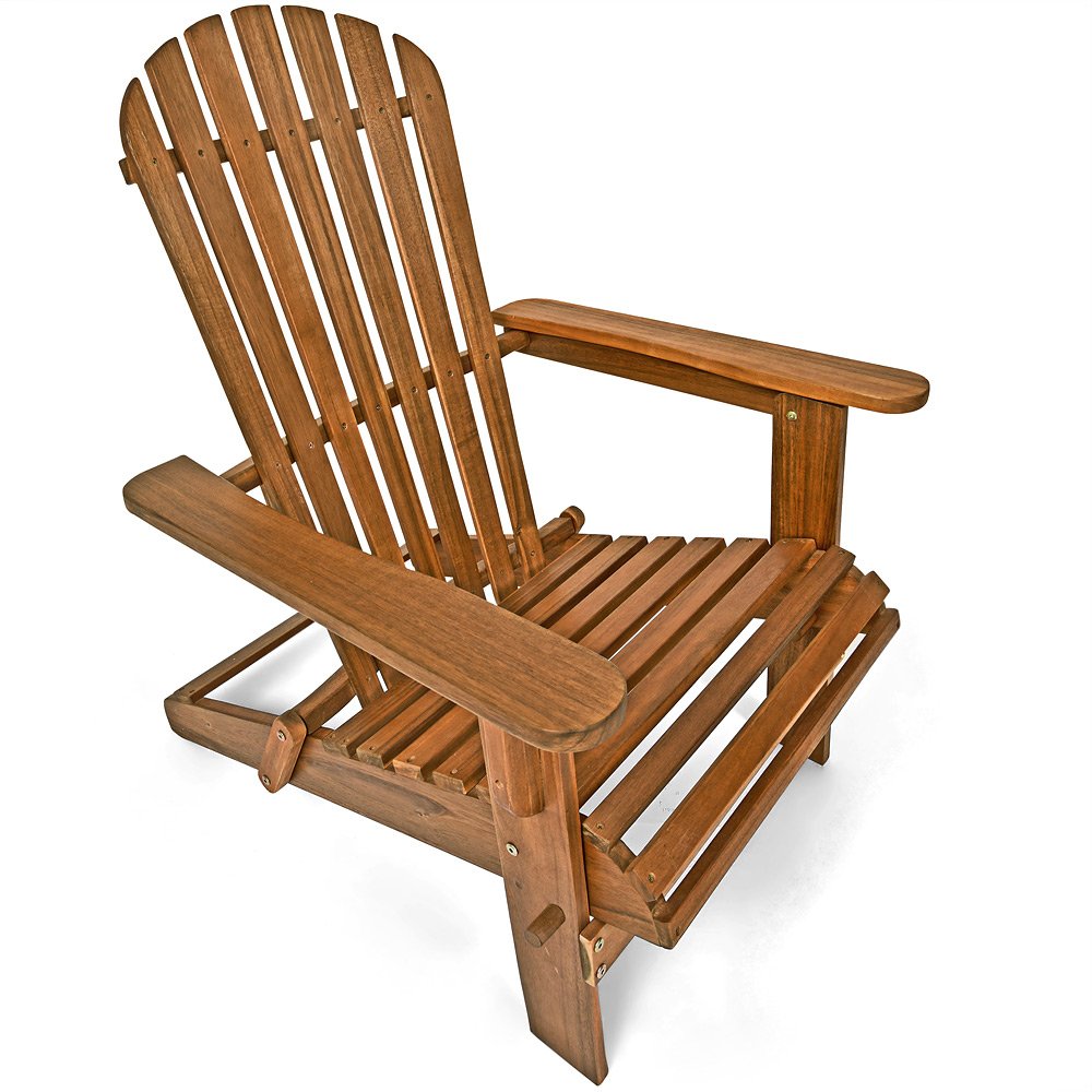 CASARIA Silla de Jardín Adirondack Madera de Acacia 84x69x94cm Asiento Extra Ancho Tumbona Plegable