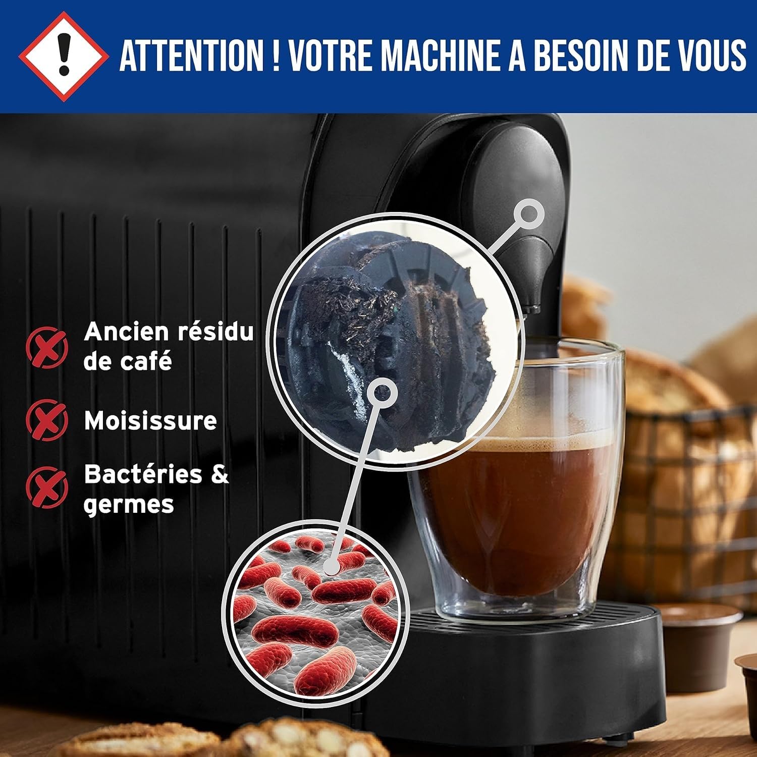 Caffenu Capsules de nettoyage Multipod - Nettoyeur de machine à café pour café frais - Capsules de nettoyage pour w/Tchibo, Cafissimo, Caffitaly, K-fee, Tealounge, Verismo & Expressi