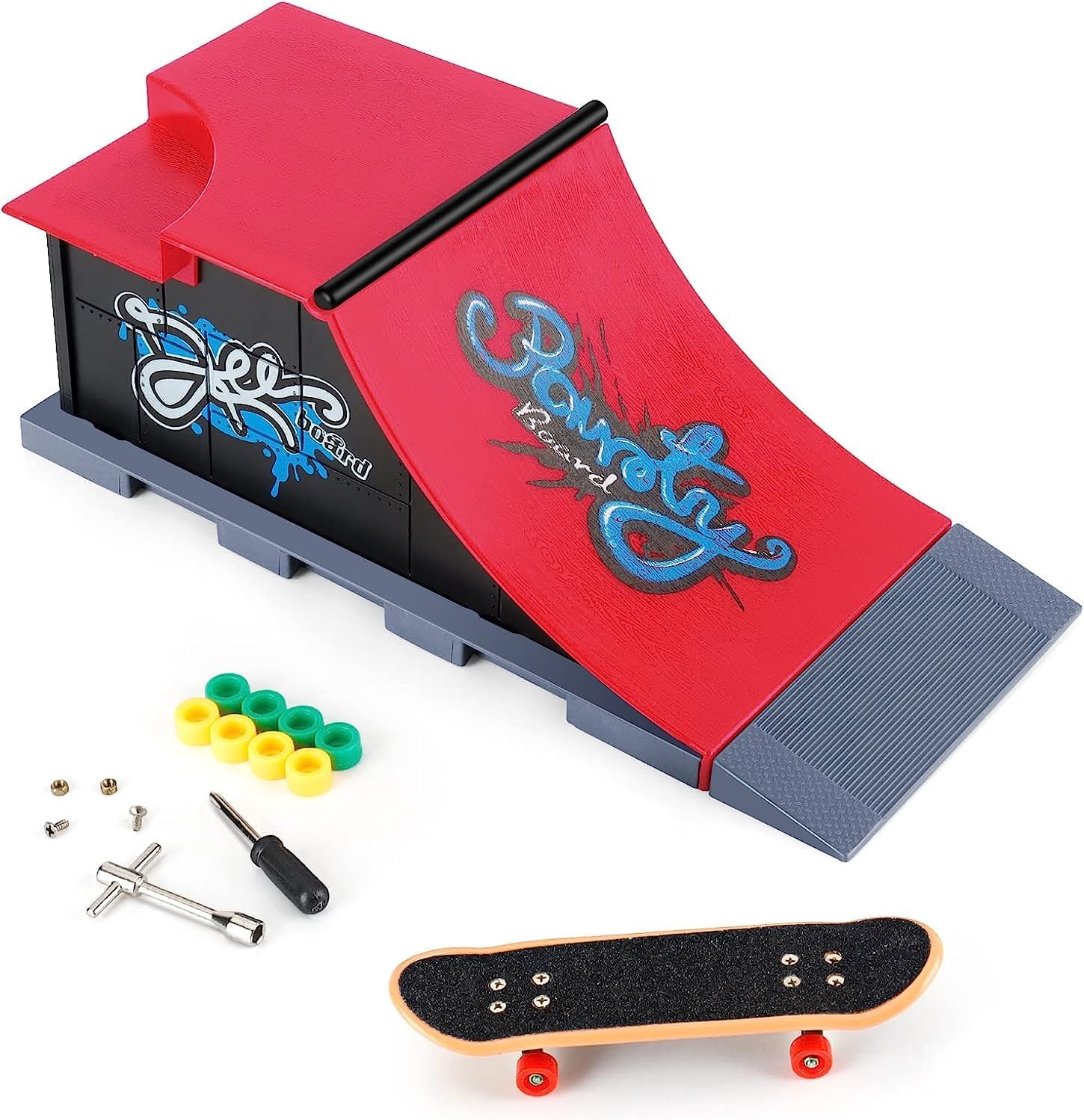 6in1 Finger Skateboards, Fingerboard Skate Park with
