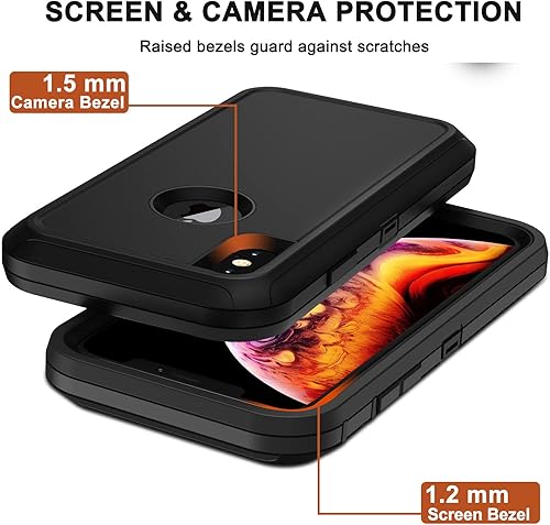 Miniatura 5 de Funda para iPhone X, iPhone Xs con funda de clip para cinturón, 2 protectores de pantalla, grado militar, a prueba de golpes, resistente, a prueba