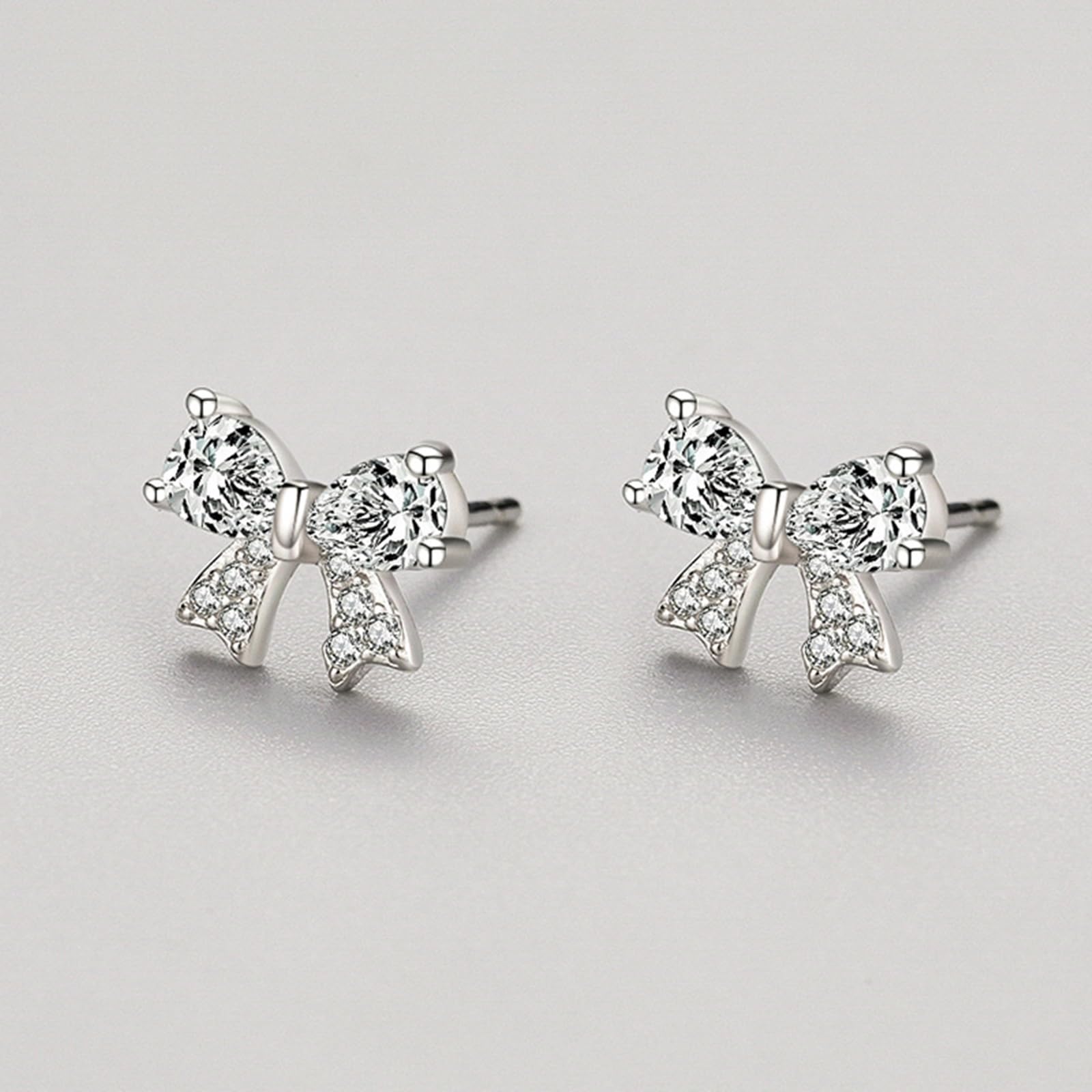 Kolczyki na sztyfcie, białe złoto, białe złoto, 750 585 375, damskie, elegancka kokarda z kroplami, okrągłe kolczyki Moissanite, prawdziwa biżuteria na wesele, dla panny młodej, białe złoto