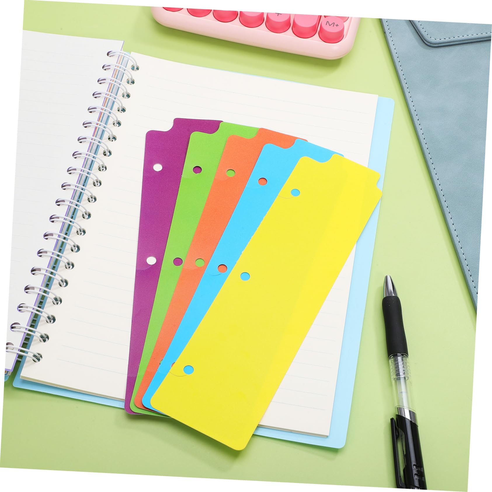 DOITOOL 12 Ensembles Signets De Reliure Collège Travail Diviseur Onglet Séparateur De Classeur Languette À Onglets Inserts Poinçonné Carnet De Notes Cahier Avec Onglets Abdos 5 Pièces * 12