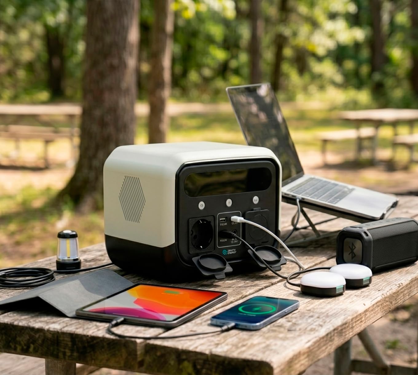 P330 Estación de Energía Portátil 330W, Batería 275,4Wh, Onda Senoidal Pura, USB-C PD 60W, Carga Solar 100W, Power Station para Camping, Caravana, Emergencias y Viajes
