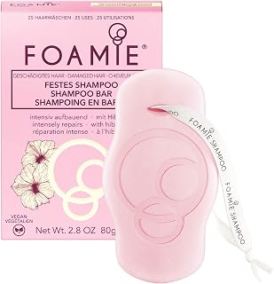 Foamie Shampoo Bar Hibiskiss, Shampoo Bar for Damaged Hair, Plastic Free, Cruelty Free, Vegan Shampoo Bar for Men, Women, and Kids