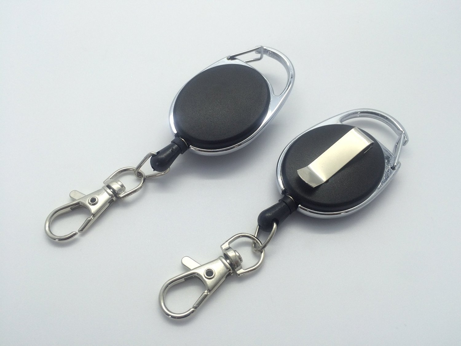 Janrax Black Retractable Key Reel With Carabiner