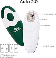 Vista 2 de Kitchen Mama Auto 2.0 Abridor de latas eléctrico: la cuchilla abre casi cualquier lata de pop o refresco - Automático, manos libres, seguro, borde