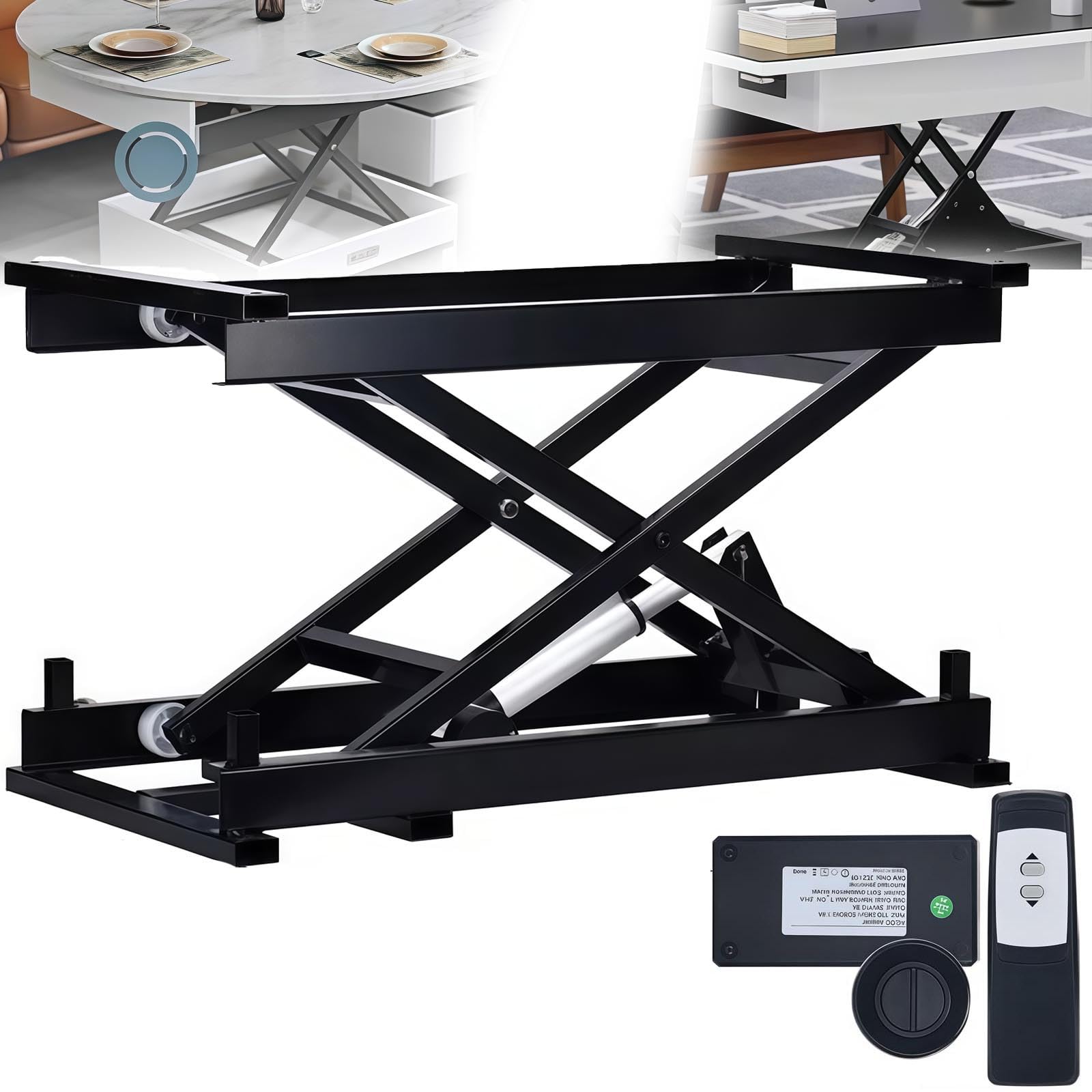 Table élévatrice électrique réglable - Plateforme élévatrice hydraulique avec télécommande sans fil - Table élévatrice à ciseaux pour la manipulation de matériaux - Hauteur réglable Wortat