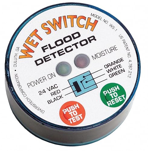 Diversitech Wet Switch Detector de Inundaciones, 8" x 1.55" x 9.6" (WS-1)