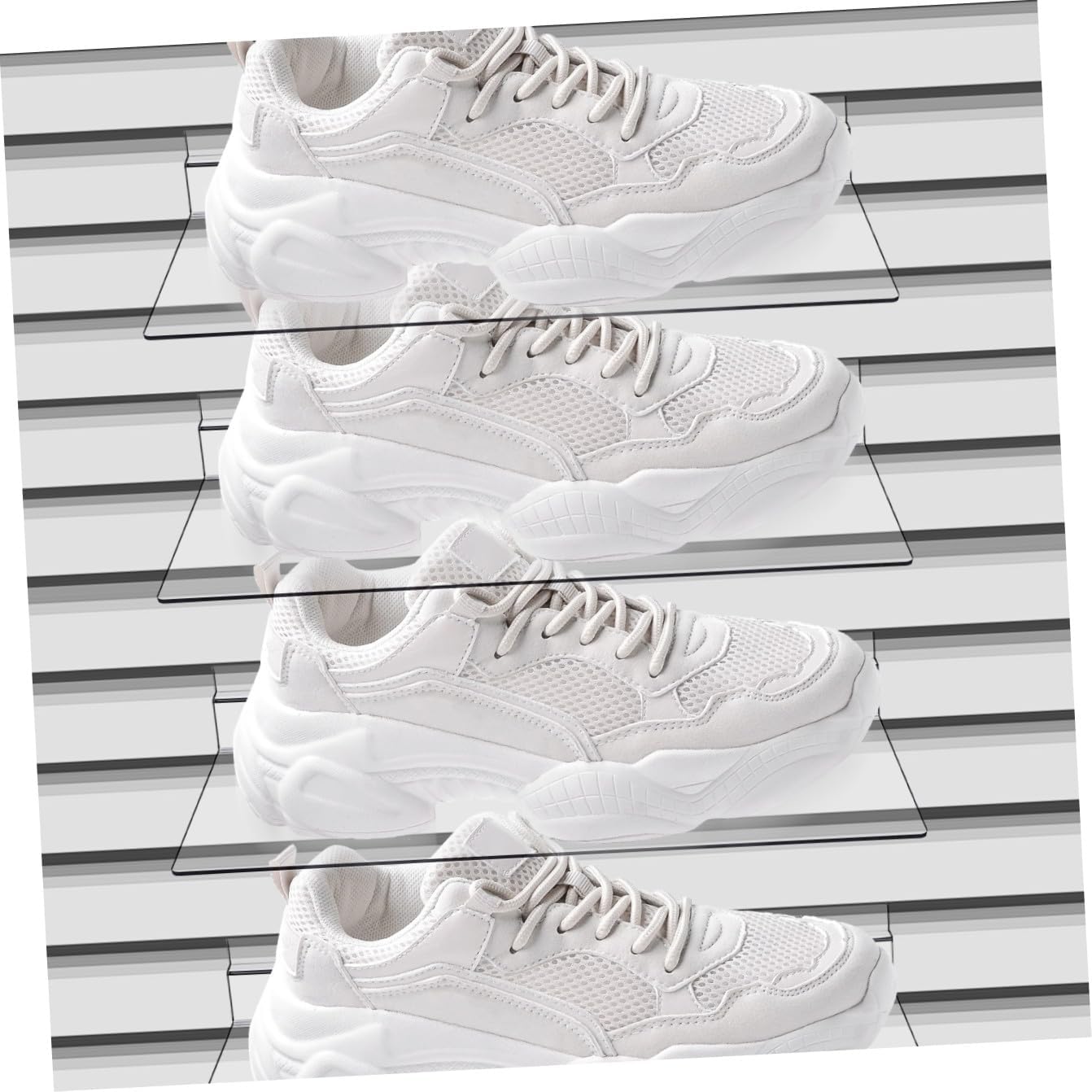 KOMBIUDA 8pcs Wall Shelf for Shoes Floating Shoe Display Rack Shelf for Retail Store Easy Install for Home and Store Use