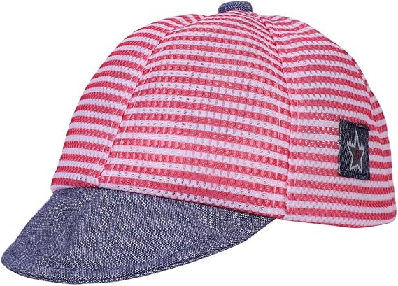 Amazon Co Jp ベビー帽子 つば付きキャップ 日除け帽子 3 6ヶ月 男の子 女の子 野球帽子 おしゃれ ストライプ柄 メッシュ 薄手 綿帽子 赤ちゃん 幼児 春 夏 Uvカット 紫外線対策 ハット アウトドア お出かけ用品 メッシュ レッド ファッション