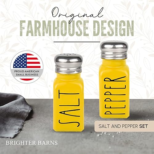 Miniatura 10 de Brighter Barns - Juego de saleros y pimenteros dorados de granja, decoración moderna de granja para restaurantes, bodas, regalos, cocteleras de