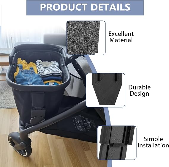 2 Pack Cyvex Gazel S Compatible Bottom Basket Adapter | Stroller Basket Mount Converter | Attaches to Bottom Connector | Safe and Durable
