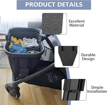2 Pack Cyvex Gazel S Compatible Bottom Basket Adapter | Stroller Basket Mount Converter | Attaches to Bottom Connector | Safe and Durable
