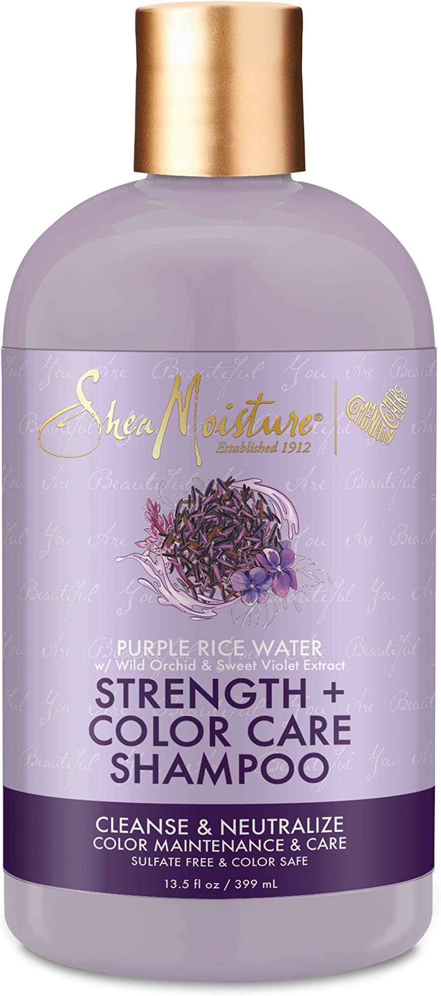SheaMoisture Purple Rice Water Strength + Color Care Shampoo for Damaged Hair 13.5 fl ounce