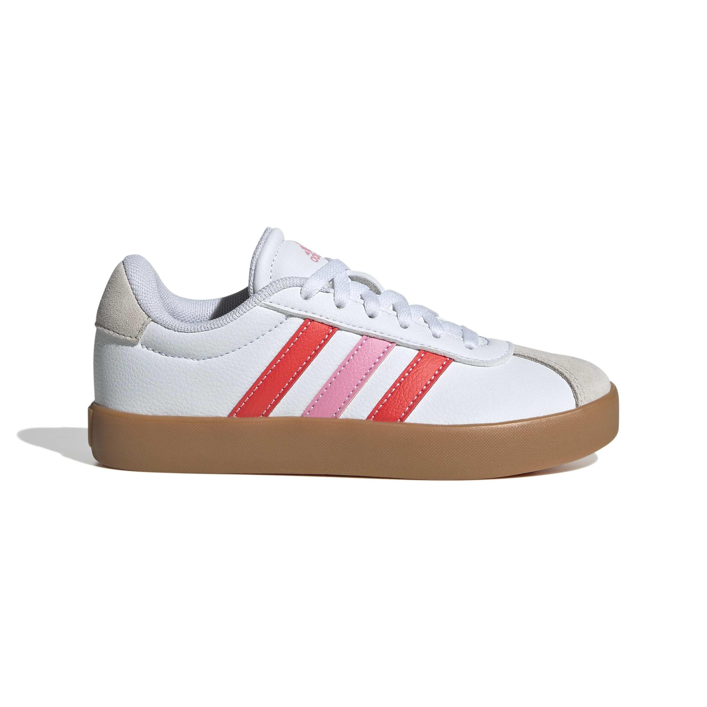 adidas Unisex Kids VL Court Shoes, FTWR White/Bright red/Bliss Pink, 6 UK