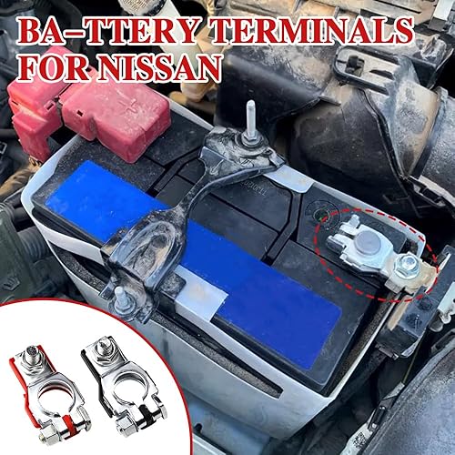 Miniatura 5 de 2 piezas de terminales de batería para Nissan, conectores de terminal de batería, terminal de cable de batería automotriz positivo y negativo,