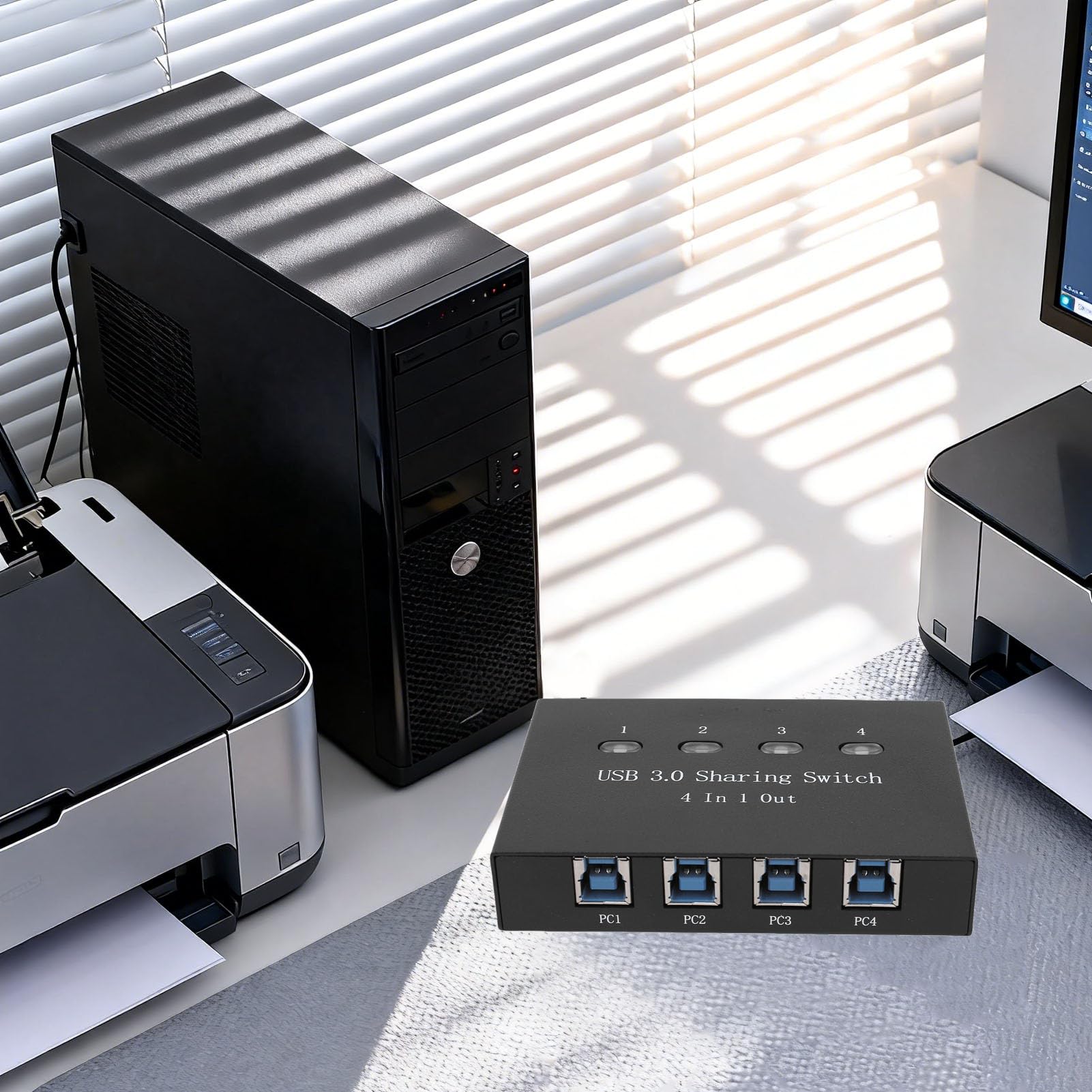 Commutateur de Partage d'imprimante USB 3.0, Commutateur Manuel