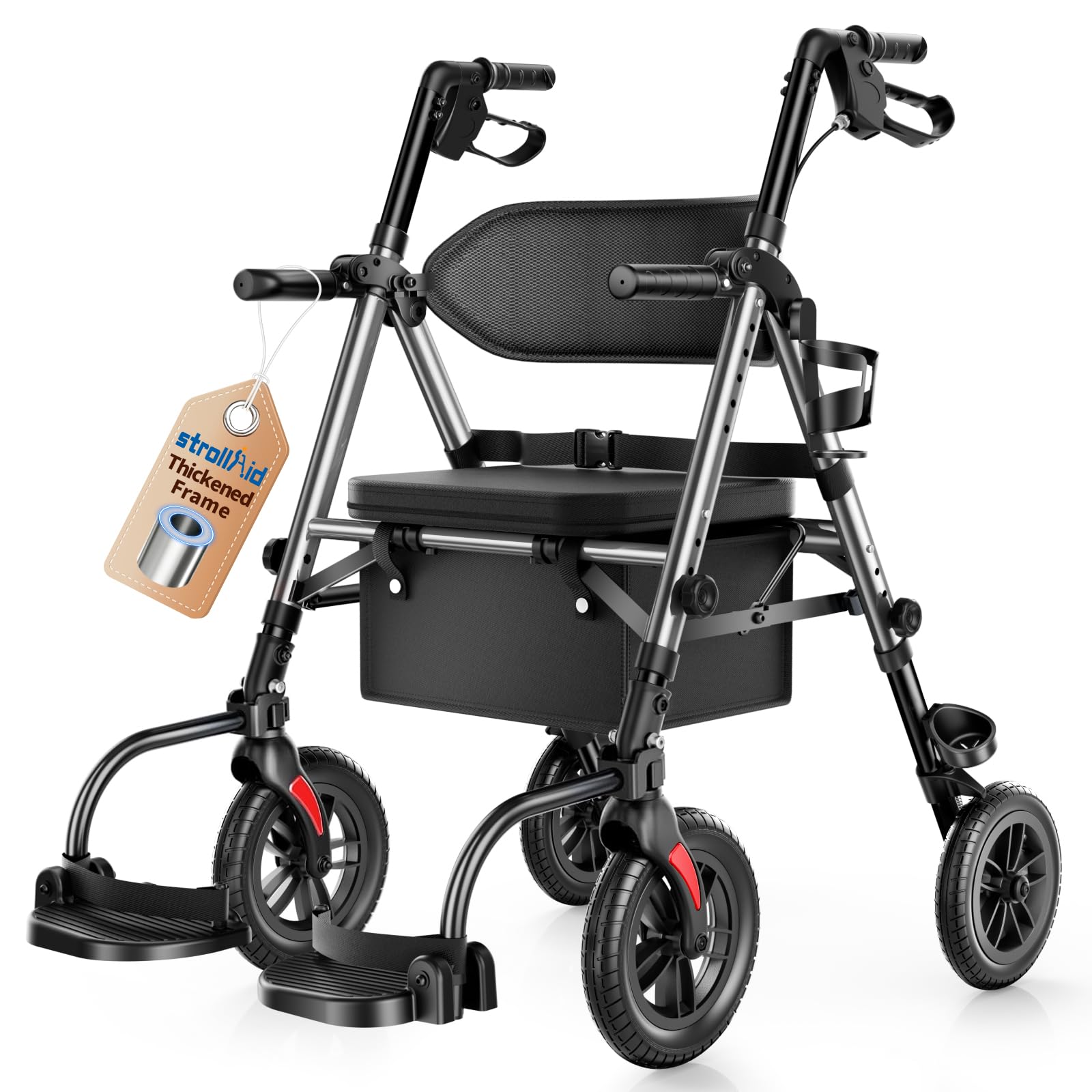 Amazon.com: StrollAid Walkers for Seniors, 2 in 1 Rollator
