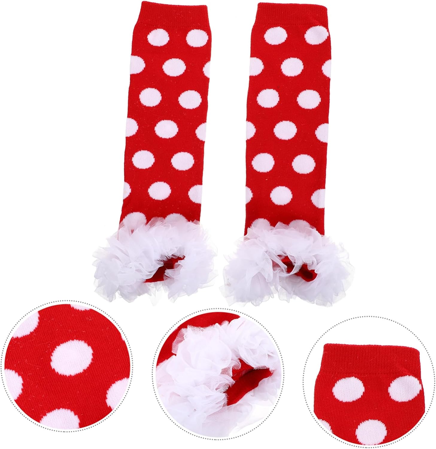 VALICLUD 1pair Winter Cotton Leg Warmers for Boy Girl and Toddlers Cute Leg Cuff Covers Red Cozy and Comfortable Cotton Material for Indoor and Outdoor Use