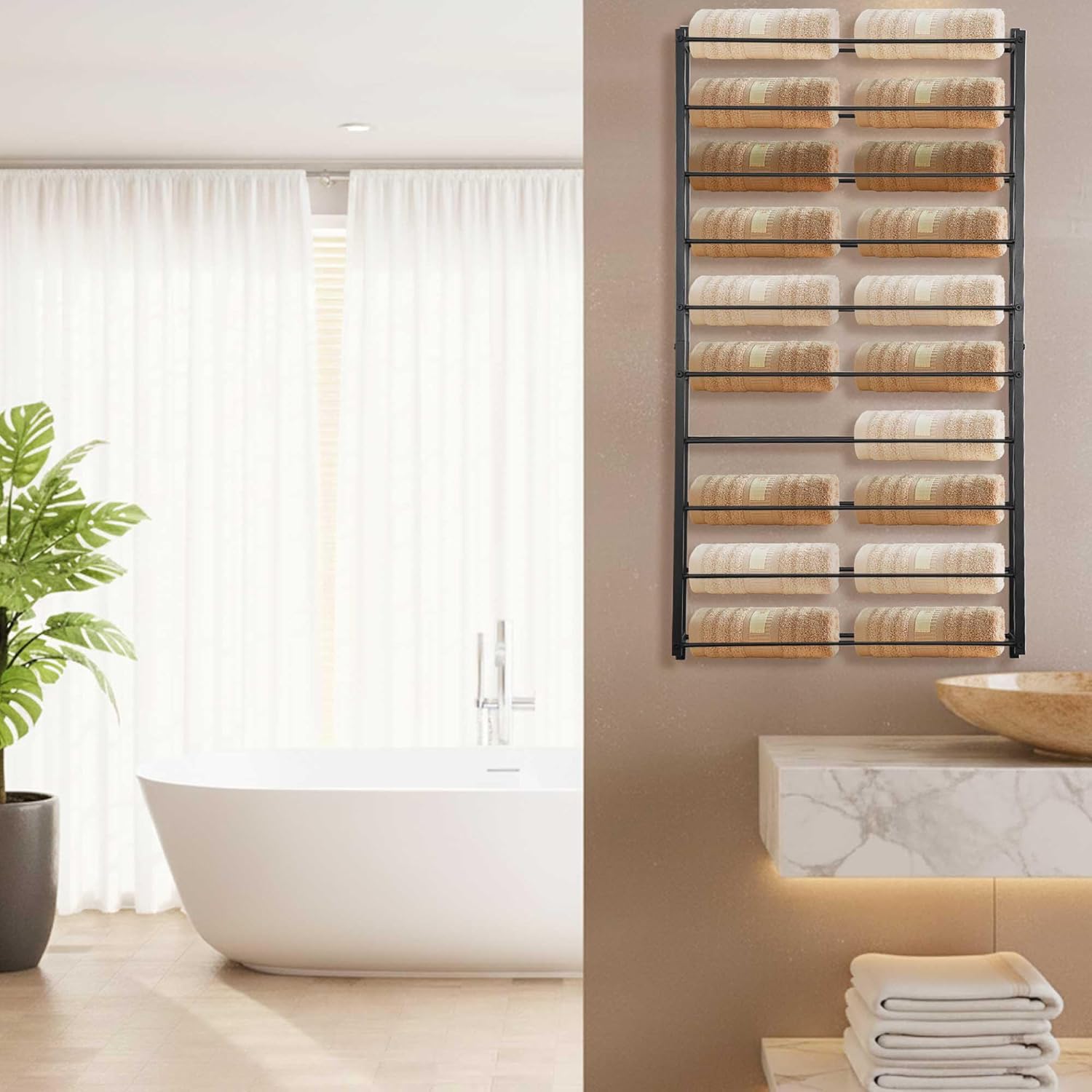 Wine Rack Wall Mounted: 20 Bottles Display Hanging - Large Capacity Wine Storage for Wine Lovers, Bar Operators as Wine Cellar/Bar/Restaurant/Hotel Lobby Display - Image 8