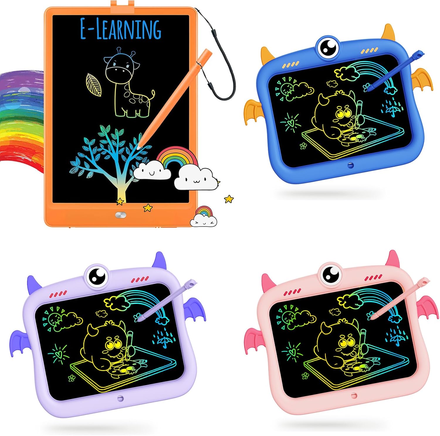 TEKFUN 10inch + 8.5inch*3 Doodle Board Colorful LCD Writing Tablet