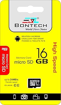JPZ BONTECH WORLD'S FIRST CHOICE High Speed Memory Flash SD Card Class 10x 16GB Flash Micro SD Card(Black)