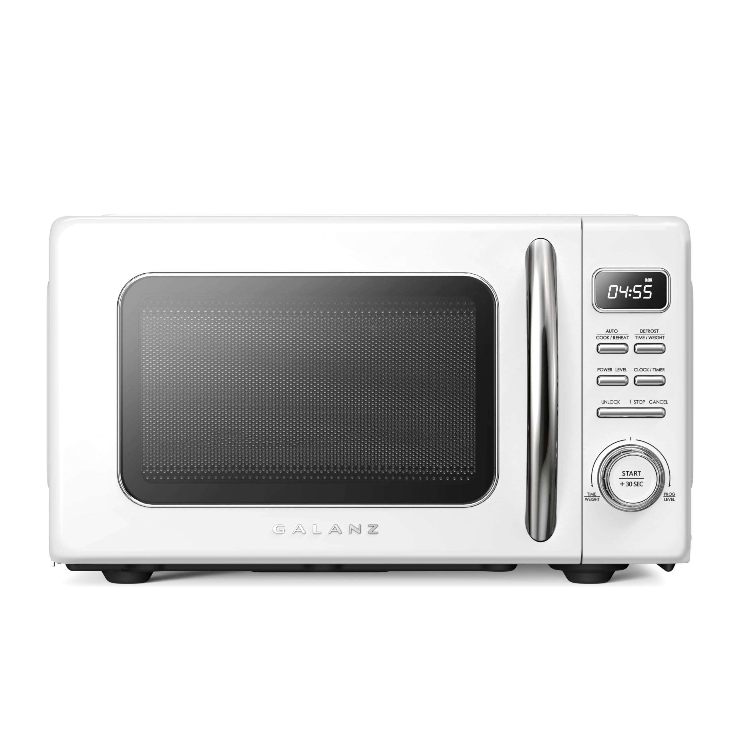 Galanz GLCMKZ09WER09 Retro Countertop Microwave Oven with Auto Cook Reheat Defrost Quick Start Functions Easy Clean with Glass