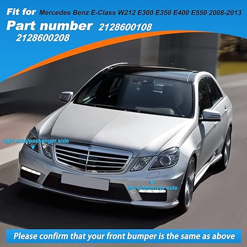 Miniatura 3 de Tapa de cubierta del rociador del faro del parachoques delantero Compatible con Mercedes Benz Clase E W212 E300 E350 E400 E550 2008 2009 2010 2011