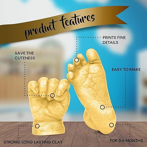 Miniatura 8 de chuckle Kit de fundición de huellas de mano para bebé, juego de regalo de moldeo 3D, recuerdos, para niños o recién nacidos, regalos de baby shower