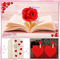 Vista 5 de Yexiya 120 juegos de bolígrafos de flores, regalos para el día de San Valentín, bolígrafos con notas adhesivas, clips de corazón, bolsas de regalo