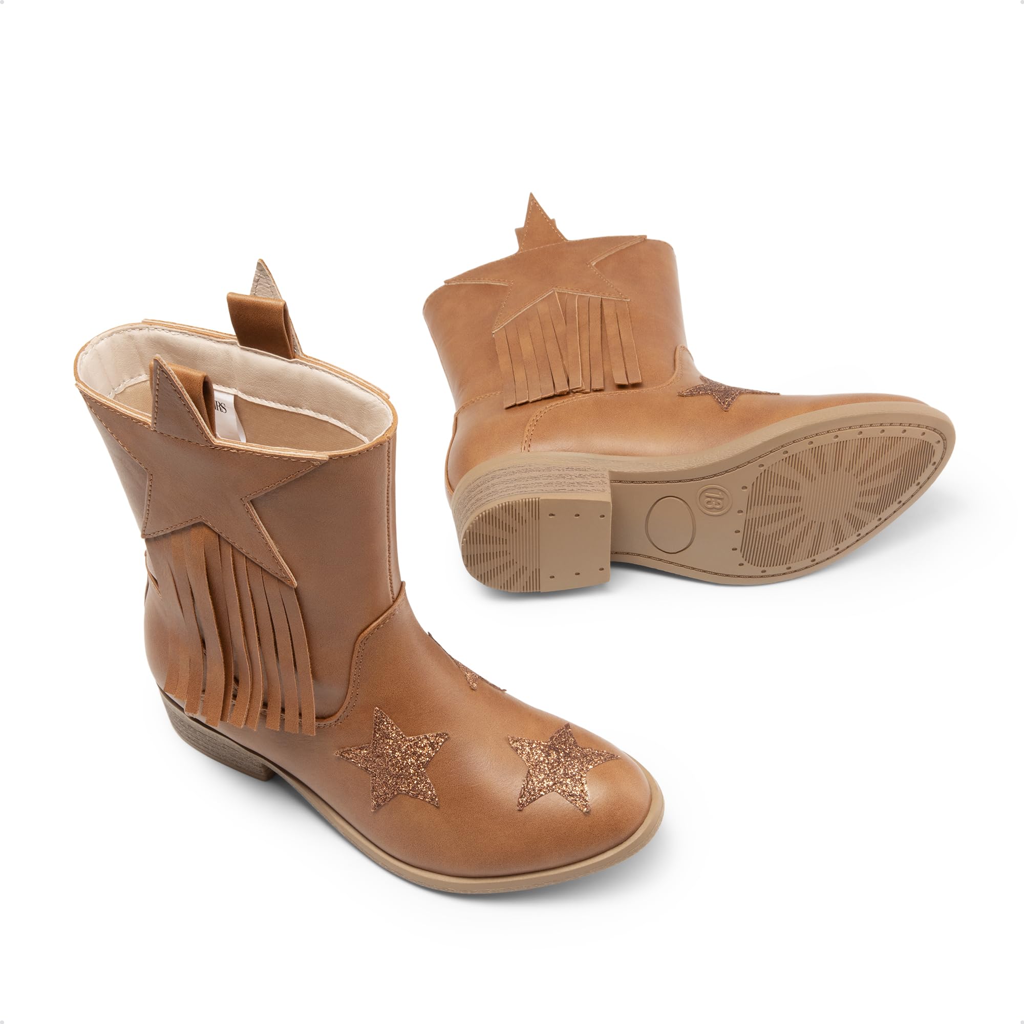 DREAM PAIRS Bottes western mi-mollet à pompons cowgirl cowboy pour filles