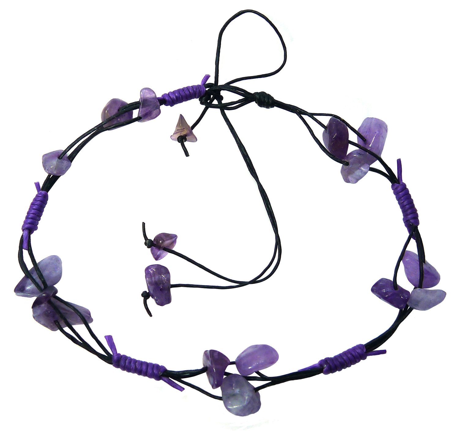 Bijoux De JaHandmade Whisker Purple Stone Chips Anklet Bracelet Free Size 13 Inches